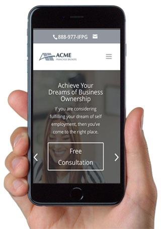 Phone showing Franchise Website 