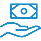 Money in hand icon