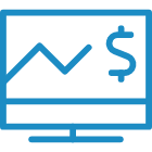 Sales graph on monitor